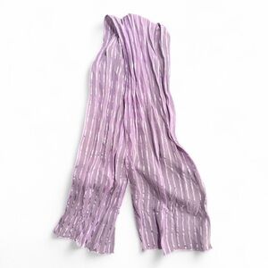 Specialty House Purple Striped Silk Scarf 51”